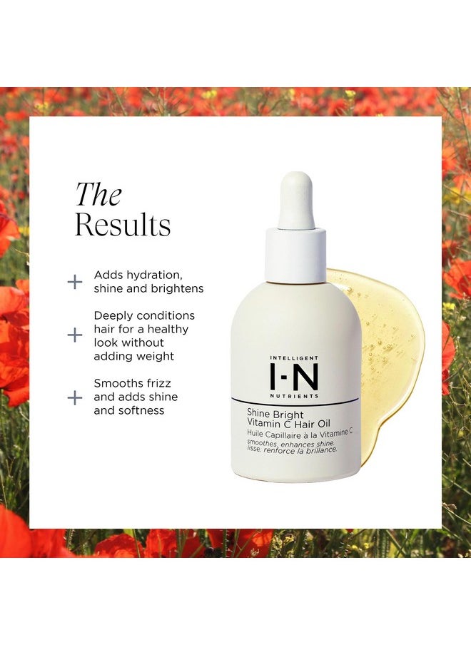 Intelligent Nutrients - Intelligent Nutrients Shine Bright Vitamin C Hair Oil, Luxurious Radiance and Strengthening for All Hair Types, Vegan, 1.7 Oz - Image 1