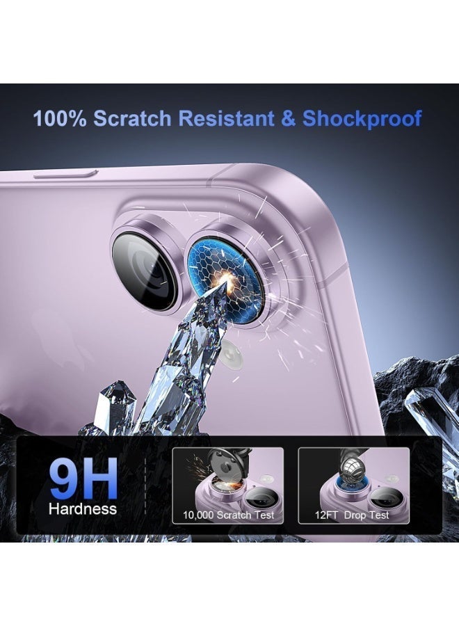 iPhone 17 Lens Protector，[Shatterproof 9H Tempered Glass] Invisible Ultra Clarity Cover,Light Purple - Image 3