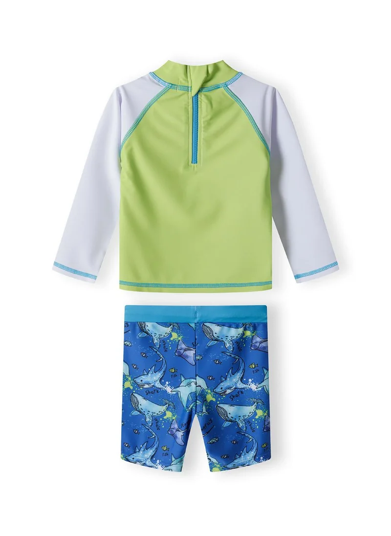 MINOTI 2-Piece Kids' Swim Set with Long Sleeve Top and Swim Shorts
