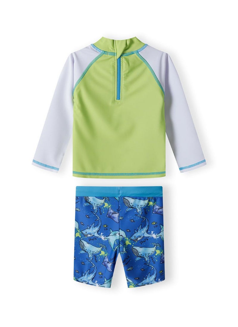 MINOTI 2-Piece Kids' Swim Set with Long Sleeve Top and Swim Shorts  - Image 3
