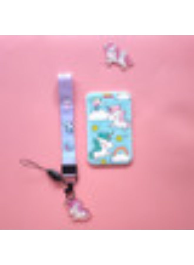 NIBEMINENT 1 - Piece Unicorn Kpop Photo Card Holder Pendant Key Chain ID Badge Holder ID Card Holder Photo Card Protector for School ID Office ID Access Card for Women Girls