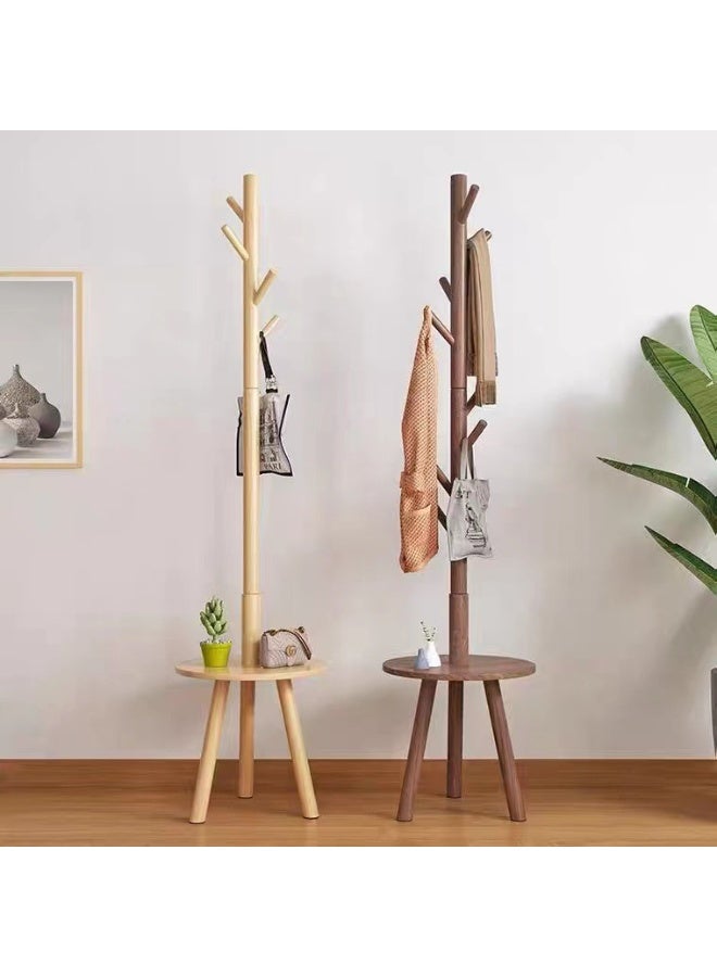 MIXDE All solid wood coat and hat rack, home bedroom, living room, floor standing hanging clothes rack, bold vertical hanging clothes rack, hanging bag rack - Image 2