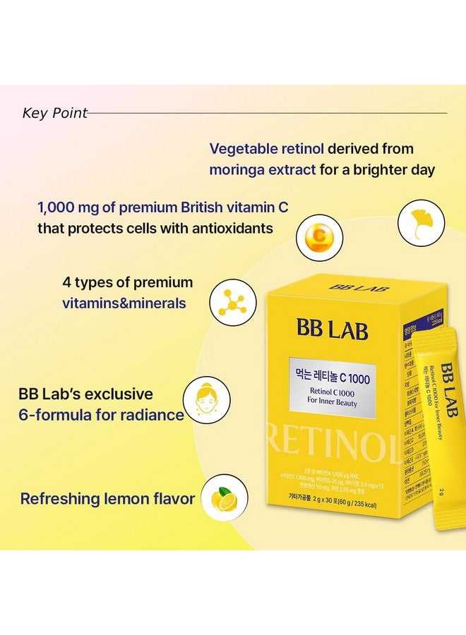 BB LAB Retinol C 1000, Powder Blend with Vitamin C, Retinol, Vitamin E, B5 & Zinc for Radiant Skin, Korea Inner Beauty Supplement for Healthy-Looking Skin - Image 2