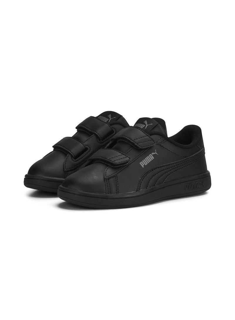 Smash 3.0 Kids Unisex Black Leather V Sneakers
