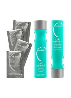 Scalp Wellness Collection - Soothing Shampoo and Conditioner Hair Care Set for Dry Scalp - Formulated with Vitamin C Antioxidant Complex - Travel Size Scalp Remedy Packets Included (33.8 oz)