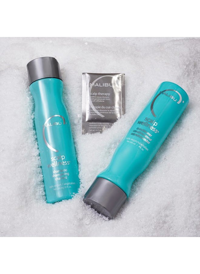Malibu C - Scalp Wellness Collection - Soothing Shampoo and Conditioner Hair Care Set for Dry Scalp - Formulated with Vitamin C Antioxidant Complex - Travel Size Scalp Remedy Packets Included (33.8 oz) - Image 1