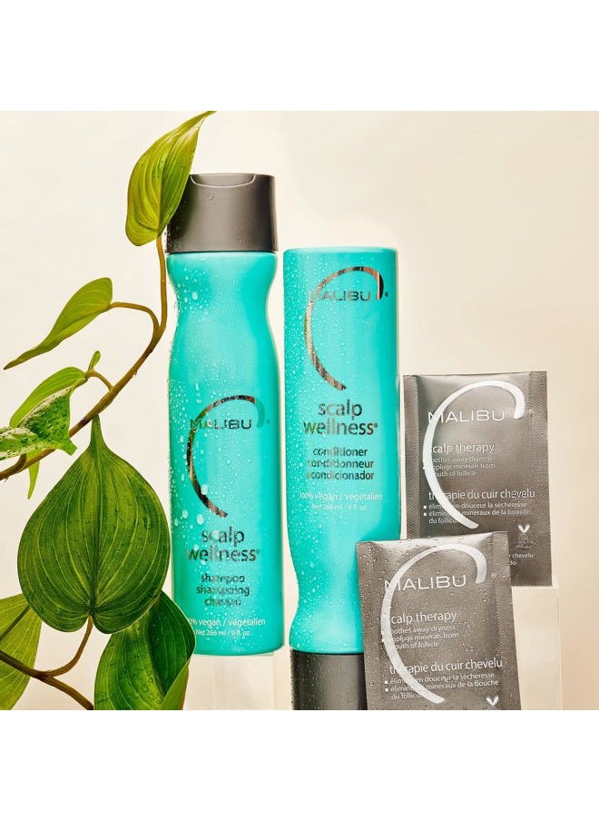 Malibu C - Scalp Wellness Collection - Soothing Shampoo and Conditioner Hair Care Set for Dry Scalp - Formulated with Vitamin C Antioxidant Complex - Travel Size Scalp Remedy Packets Included (33.8 oz) - Image 1