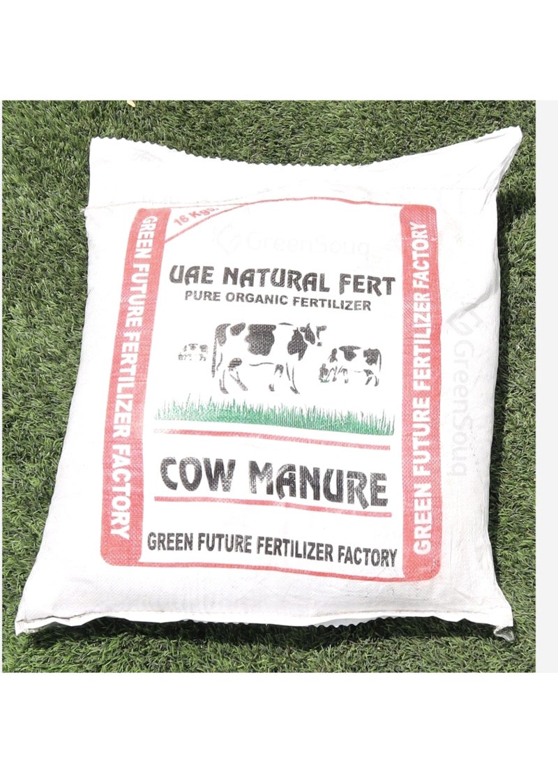Green Future UAE Natural Organic Cow Manure Fertilizer is a High Quality Natural Fertilizer Designed to Enrich Soil and Promote Healthy Plant Growth Packed in a Convenient 16 kg Bag Organic Fertilizer Provides a Sustainable and Eco Friendly Solution for Gardeners and Farmers Looking to Enhance their Soil’s Fertility.  - Image 1