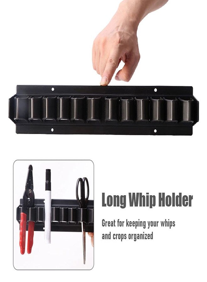 Kryslanix Horse Whip Crop Holder Rack,Wall Mounted Whip Rack Holder,Horse Whip Crop Holder for Fishing Pole Storage and Whip, Holds up to 12 Whips or Crops - Image 5
