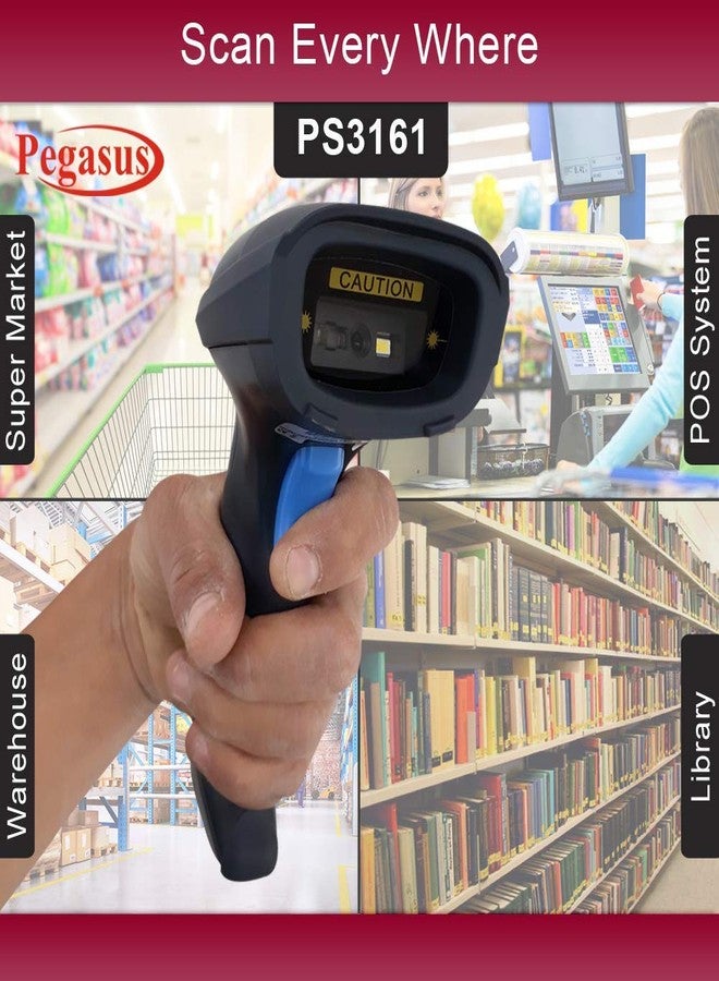 بيغاسوس ماسح الباركود السلكي ثنائي الأبعاد المحمول باليد Pegasus PS3161 | مسح سريع وموثوق | تصميم مريح وخفيف الوزن | مثالي للمستودعات، ومتاجر البيع بالتجزئة، وشركات التوصيل، والمستشفيات، والمؤسسات التعليمية، والجهات الحكومية - Image 2