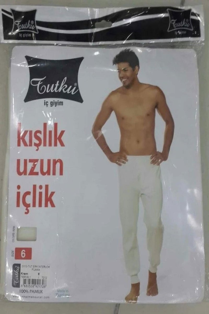 Tutku Passion Men's Winter Interlock Cotton Bottom Long Underwear 0113 - 1 Piece  - Image 2