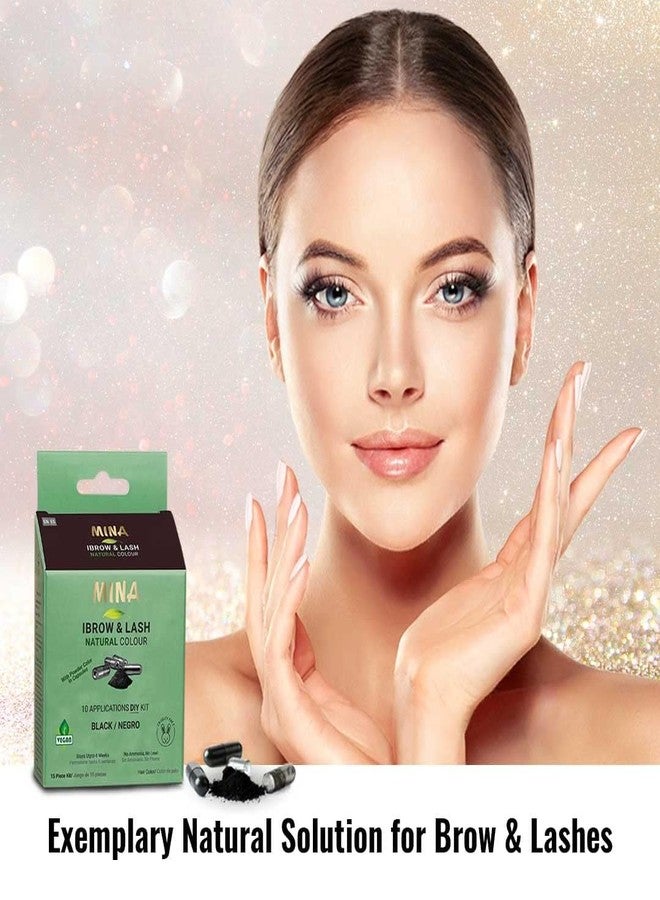 MinaiBrow مجموعة صبغة الحواجب والرموش مينا أشقر رمادي | مجموعة صبغ طبيعية للبقع وصبغ الحواجب على شكل مسحوق في كبسولة، مقاومة للماء والبقع | صبغة حواجب فورية، بدون أمونيا، بدون رصاص - Image 5