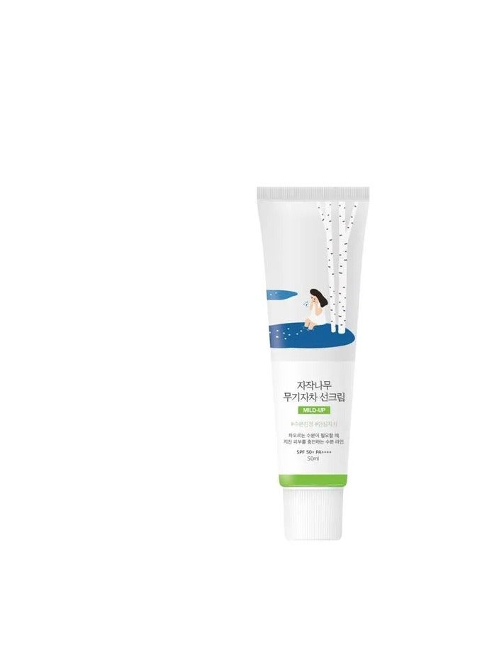 راوند لاب ROUND LAB Birch Juice Moisturizing Mild Up Sun Cream SPF50+ PA++++ - Image 2