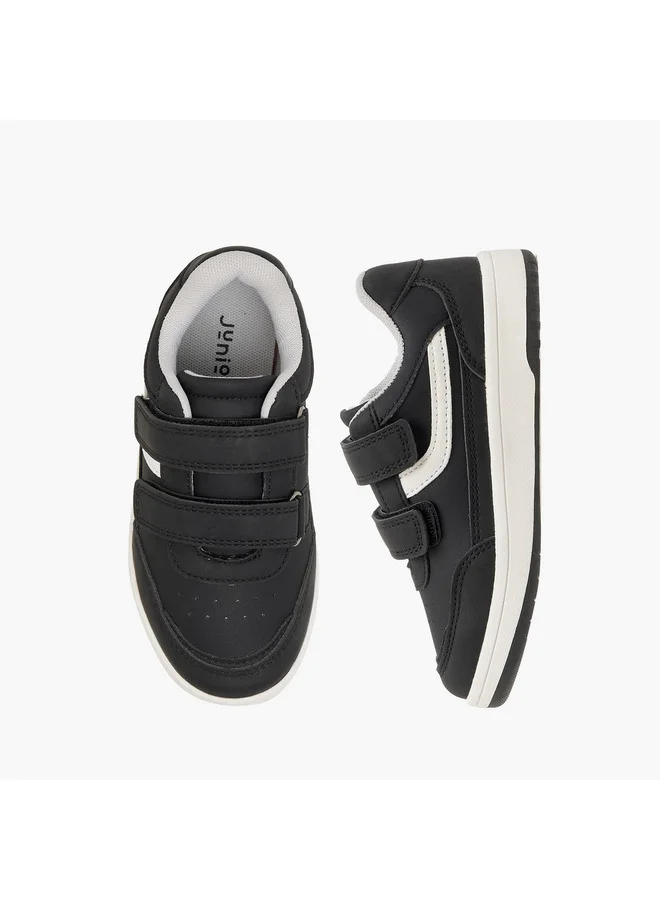 جونيورز Boys Panelled Sneakers with Hook and Loop Closure