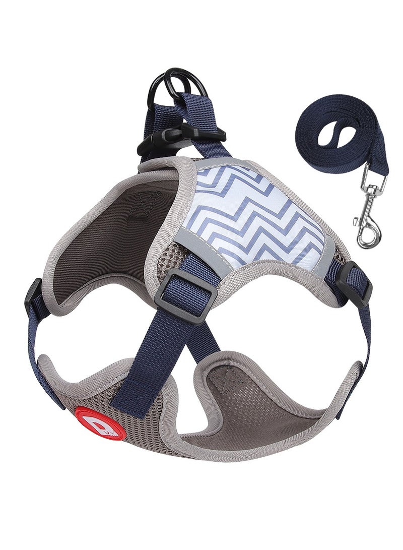 Generic Reflective Breathable Pet Harness Vest With Adjustable Leash for 4.5-8KG Small Medium Dogs Cats - Image 1