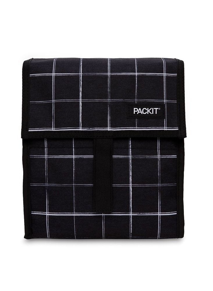 PackIt Freezable Lunch Bag- Black Grid - Image 1