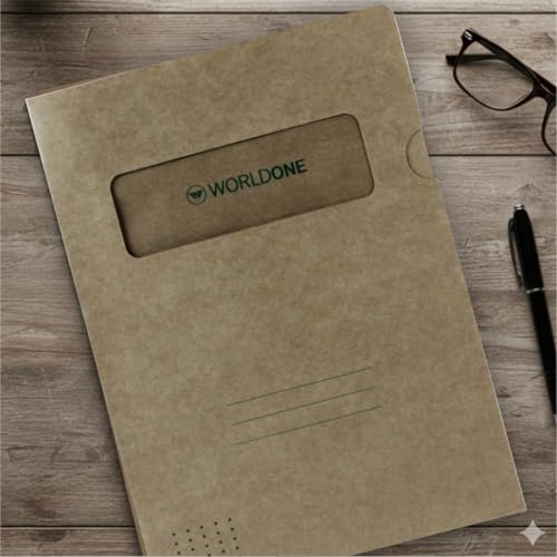Worldone Eco Friendly Documents Organizer, Fine Quality Paper L Folder, Kraft (Peanut Brown), A4 Size, for Office and Personal Use, Combo of 5 Packs (5 * 10= 50 Pieces) - Image 3