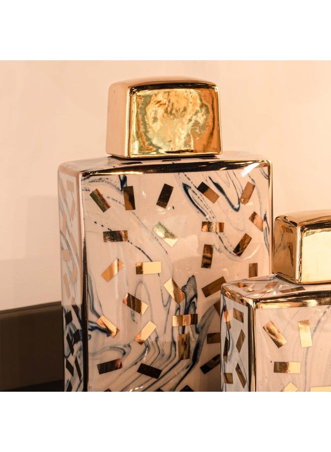 MAAC HOME MAAC Home Premium Gold Ceramic Large Decor Jar  Modern Abstract Stylish Showpiece Tabletop Sculpture for Living room, Room, Office Shelf Decor - Image 1