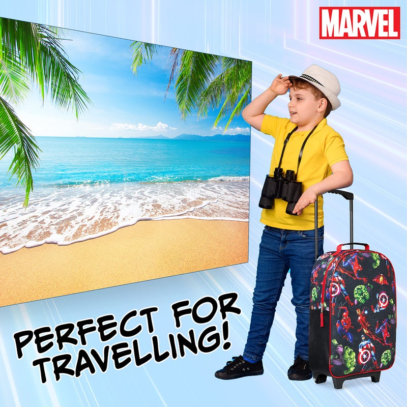 Marvel Avengers Spiderman Kids Suitcase Foldable Carry On Luggage with Wheels Lightweight Travel Trolley Bag for Vacations Trips Gifts for Boys (Multicolor Avengers) - Image 3