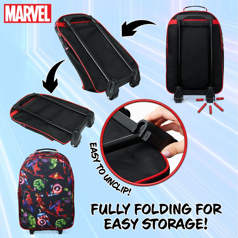 Marvel Avengers Spiderman Kids Suitcase Foldable Carry On Luggage with Wheels Lightweight Travel Trolley Bag for Vacations Trips Gifts for Boys (Multicolor Avengers) - Image 5