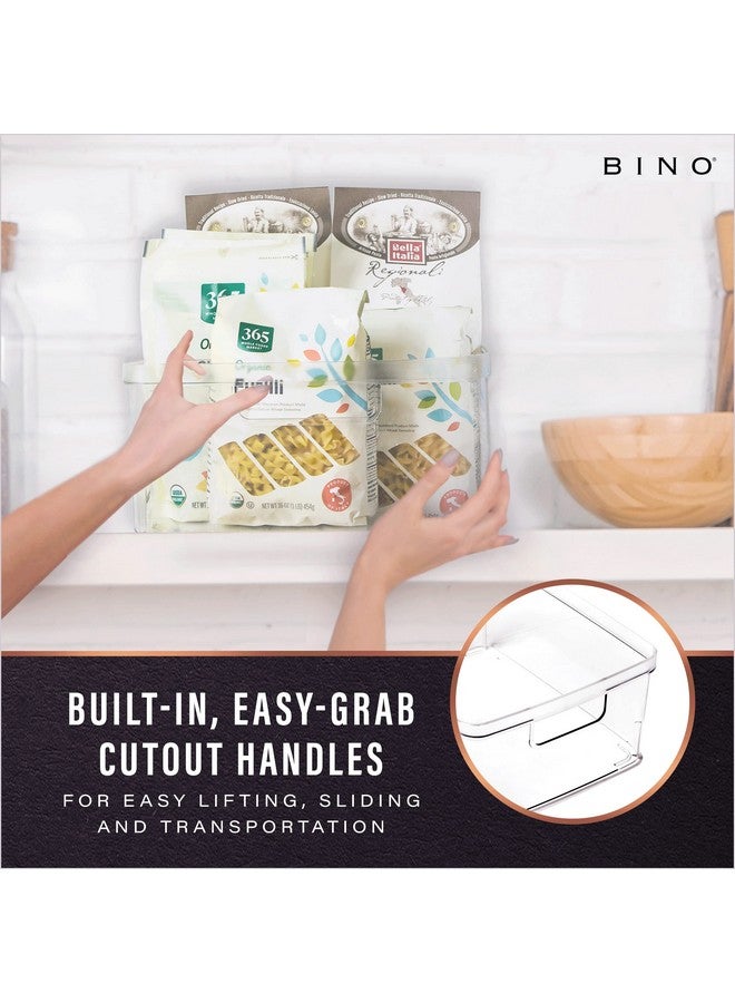 BINO | Plastic Storage Bins, Medium - 2 Pack | THE LUCID COLLECTION | Multi-Use Built-In Handles | BPA-Free | Clear Storage Containers | Fridge Organizer | Pantry & Home Organization - Image 3