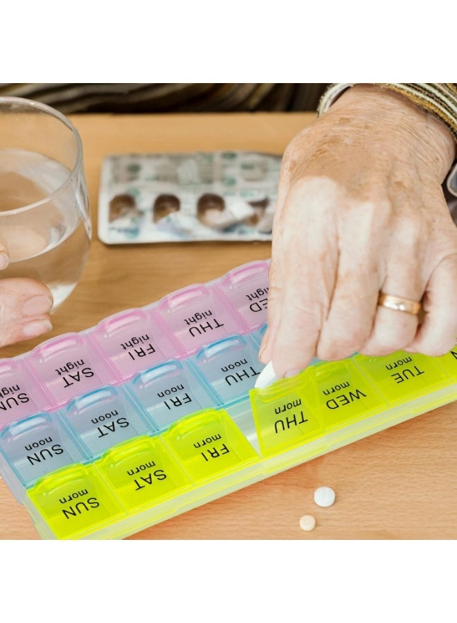 BEYTOR 3 Times a Day Weekly Pill Organizer – 7 Day Large Medication Box with 21 Compartments – Morning Noon Night Pill Holder for Travel, Vitamins, Tablets & Daily Medicine Storage - Image 3