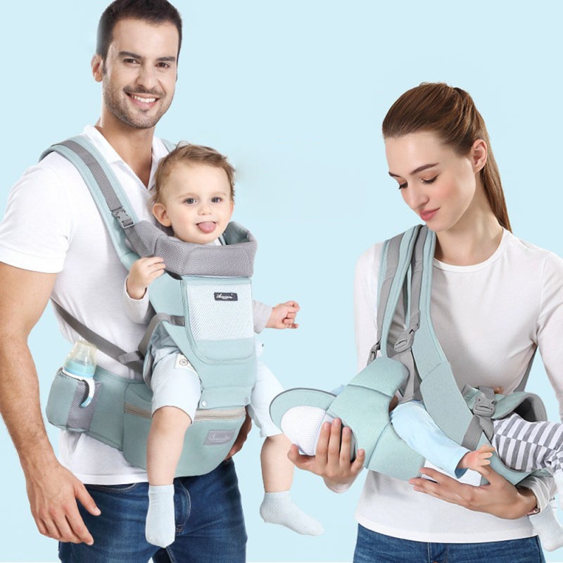Baby Carrier: Pink Cotton-polyester Blend, Ergonomic Adjustable Hands-free Carrier - Multi-functional Detachable Design, Breathable Mesh Window for Newborns to 36 Months - Image 3