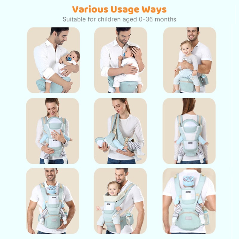Baby Carrier: Pink Cotton-polyester Blend, Ergonomic Adjustable Hands-free Carrier - Multi-functional Detachable Design, Breathable Mesh Window for Newborns to 36 Months - Image 2