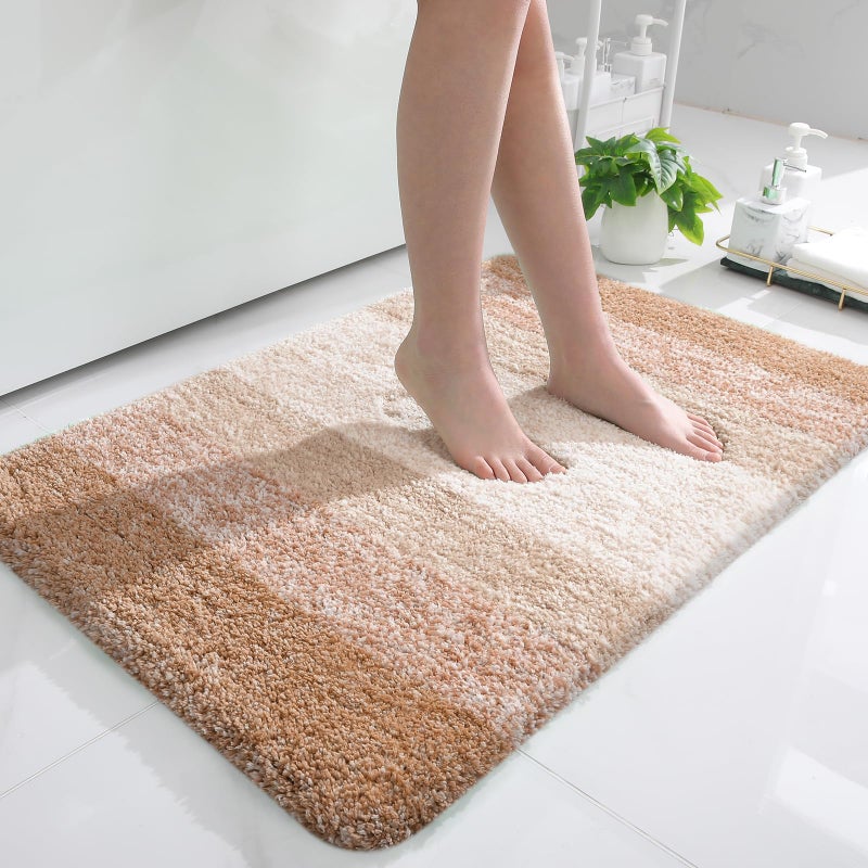 OLANLY Bathroom Rugs Mat 36x24 Extra Soft Absorbent Microfiber Bath Rugs Rubber Backing Quick Dry Machine Washable Bath Mats for Bathroom Floor Tub and Shower Home Decor Accessories Beige