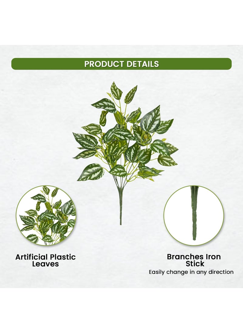 fancymart fancymart Artificial Plant Leaves Bunches Set of 2 Without Pot for Home Office Dcor 8495  - Image 3