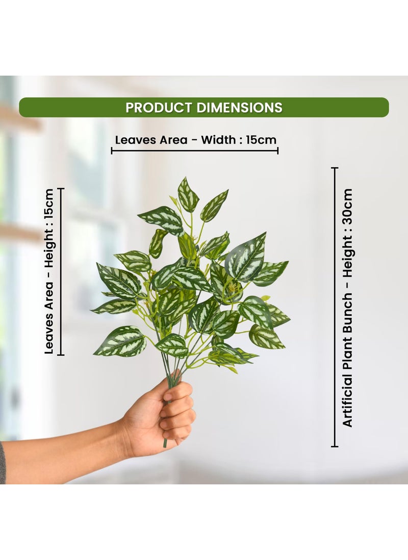 fancymart fancymart Artificial Plant Leaves Bunches Set of 2 Without Pot for Home Office Dcor 8495  - Image 4