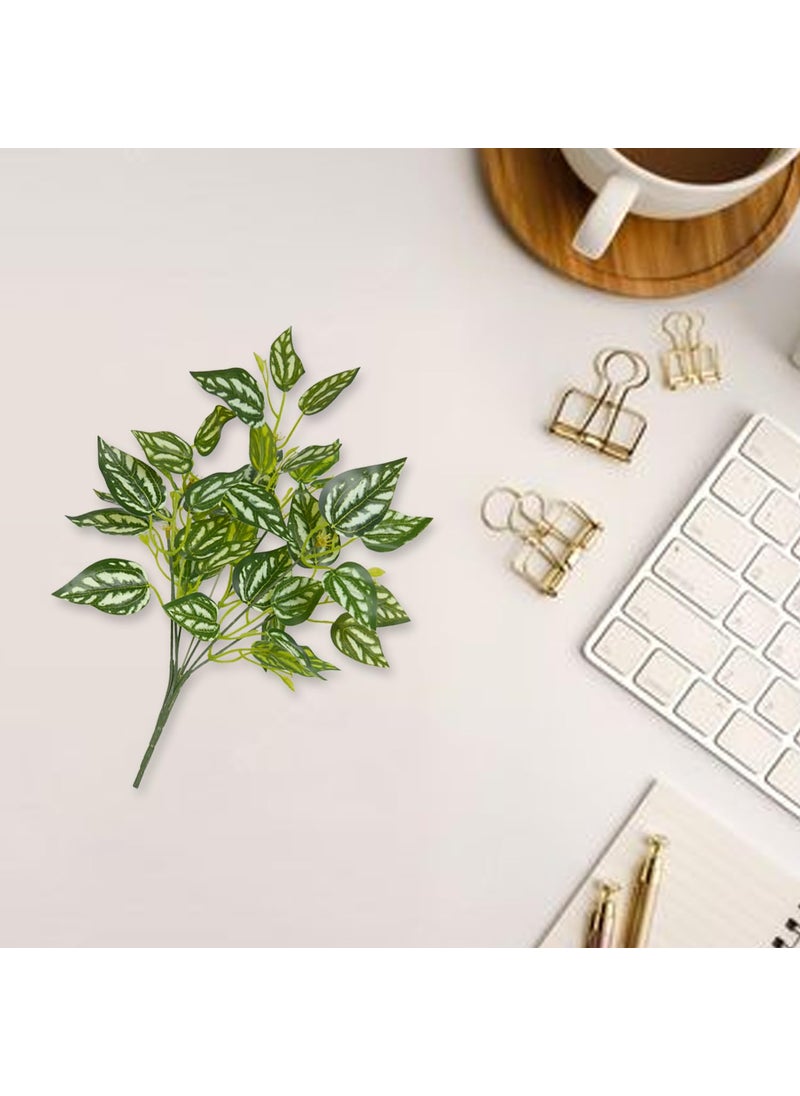 fancymart fancymart Artificial Plant Leaves Bunches Set of 2 Without Pot for Home Office Dcor 8495  - Image 5