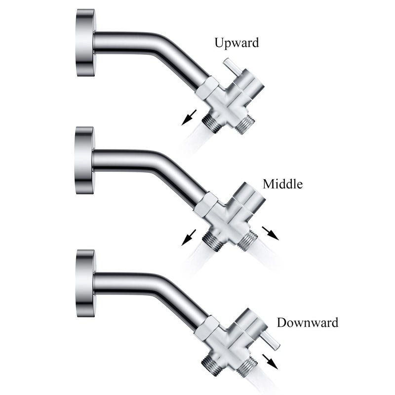 Sneatup Solid Brass 3-way G1/2 Shower Diverter Chrome Plating - Image 4