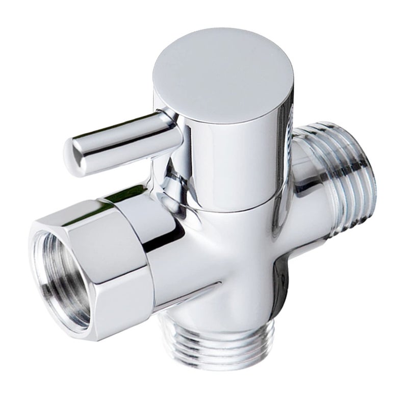 Sneatup Solid Brass 3-way G1/2 Shower Diverter Chrome Plating - Image 1