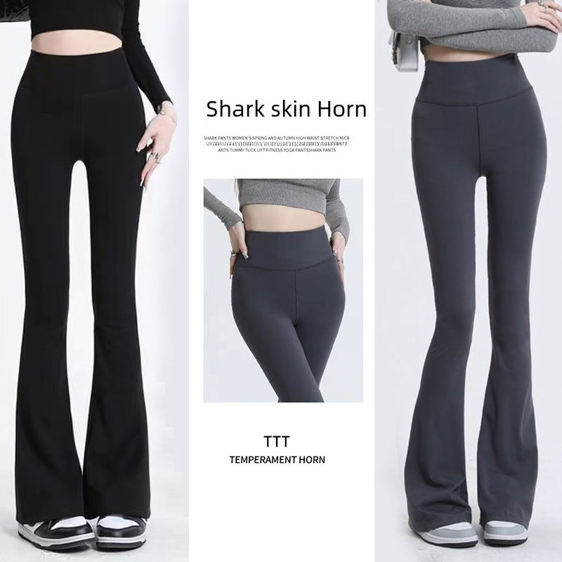 High Waist Slimming Flare Yoga Leggings Black  - Image 2