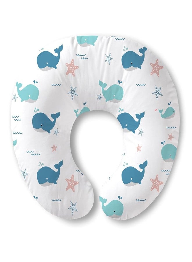 LittleDuds Baby Feeding Pillow for New Born Baby, Breastfeeding & Nursing Pillow with Removable Cover, Infant Support Cushion for 0–24 Months, Tummy Time Pillow | Cottage Care (Fish) - Image 1