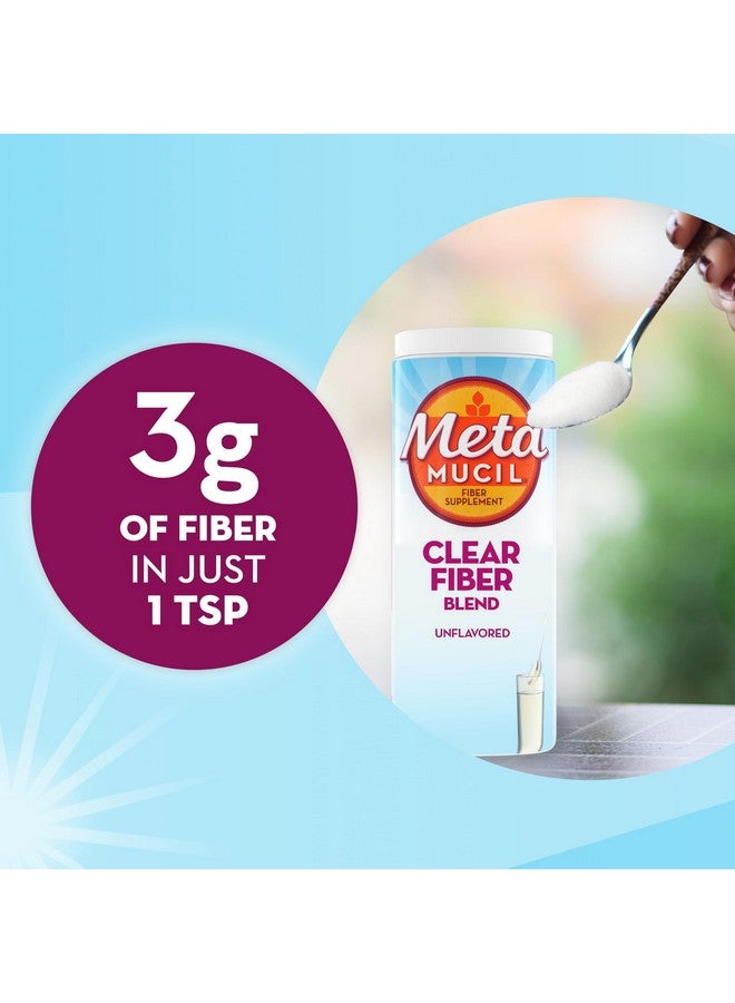 Metamucil Fiber Supplement, Unflavored Clear Mixing Powder, No Grit, No Sugar Added, Plant Based Prebiotic Fiber Blend for Daily Digestive Health, 75 teaspoons - Image 4