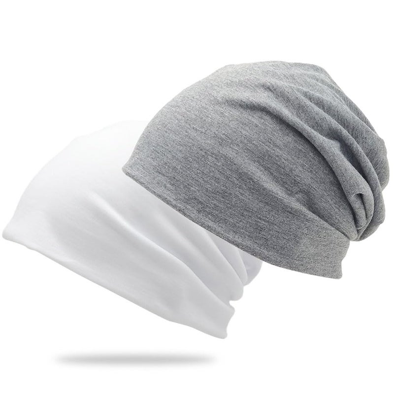 TALE KING Cotton Sleep Bonnets for Women Cotton Beanie Sleep Hat Night Caps for Curly Hair Sleeping Caps for Cancer Patients 2 Pack