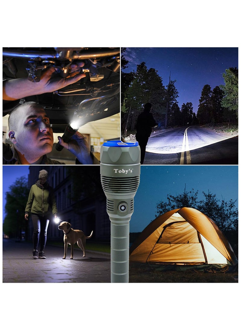 Toby's Toby's Torch-145 Rechargeable LED Bright powerful Torch with great lumen bright Torch light  High strength Aluminum Alloy and long Lasting battery life best for camping and outdoor activities  - Image 2