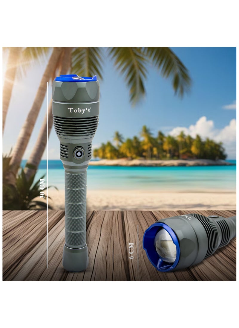 Toby's Toby's Torch-145 Rechargeable LED Bright powerful Torch with great lumen bright Torch light  High strength Aluminum Alloy and long Lasting battery life best for camping and outdoor activities  - Image 4