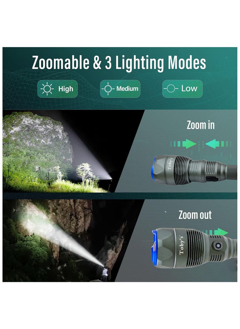 Toby's Toby's Torch-145 Rechargeable LED Bright powerful Torch with great lumen bright Torch light  High strength Aluminum Alloy and long Lasting battery life best for camping and outdoor activities  - Image 5