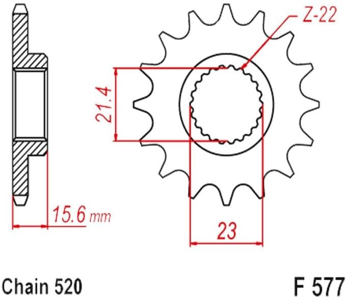 Wivplex 520-15T Motorcycle Front Sprocket - Image 2