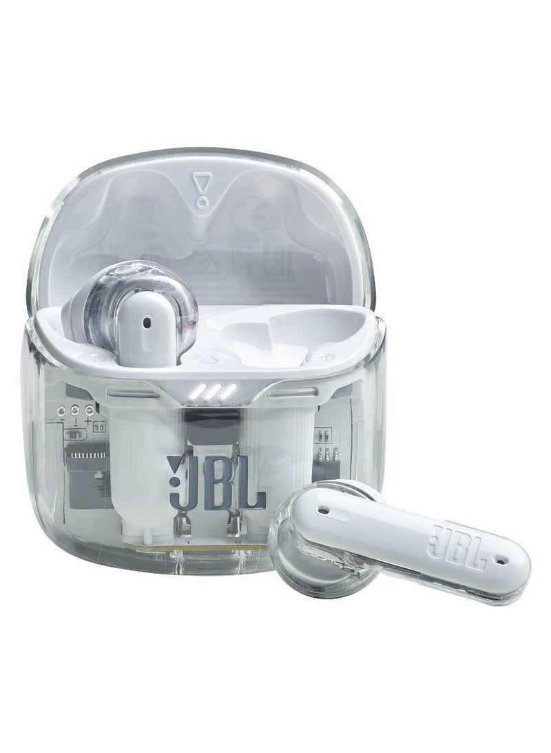 جي بي إل JBL Tune Flex True Wireless Noise Cancelling Earbuds Pure Bass ANC + Smart Ambient 4 Microphones 32H of Battery Water Resistant & Sweatproof Comfortable Fit - Ghost White Ghost White - Image 1