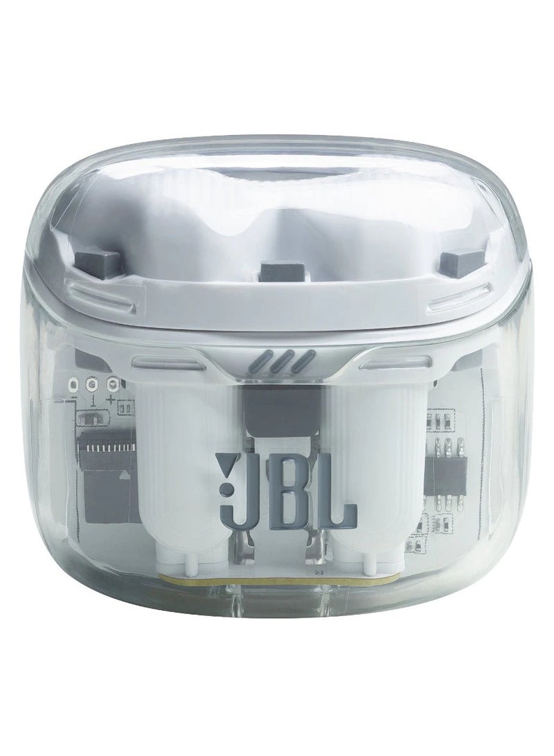 جي بي إل JBL Tune Flex True Wireless Noise Cancelling Earbuds Pure Bass ANC + Smart Ambient 4 Microphones 32H of Battery Water Resistant & Sweatproof Comfortable Fit - Ghost White Ghost White - Image 3