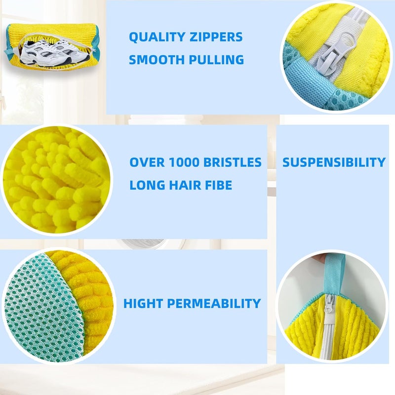 ngfhf Shoe Washing Machine Bag Laundry Shoe Bag for Washer and Dryer Reusable 2pc Shoe Cleaning Bags for Sneakers 360° Deep Cleaning Machine for All Shoes Types With Self-locking Zipper - Image 3