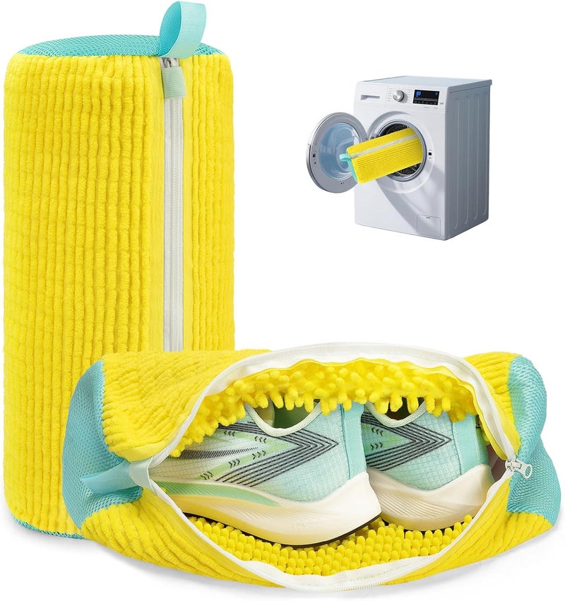 ngfhf Shoe Washing Machine Bag Laundry Shoe Bag for Washer and Dryer Reusable 2pc Shoe Cleaning Bags for Sneakers 360° Deep Cleaning Machine for All Shoes Types With Self-locking Zipper - Image 1