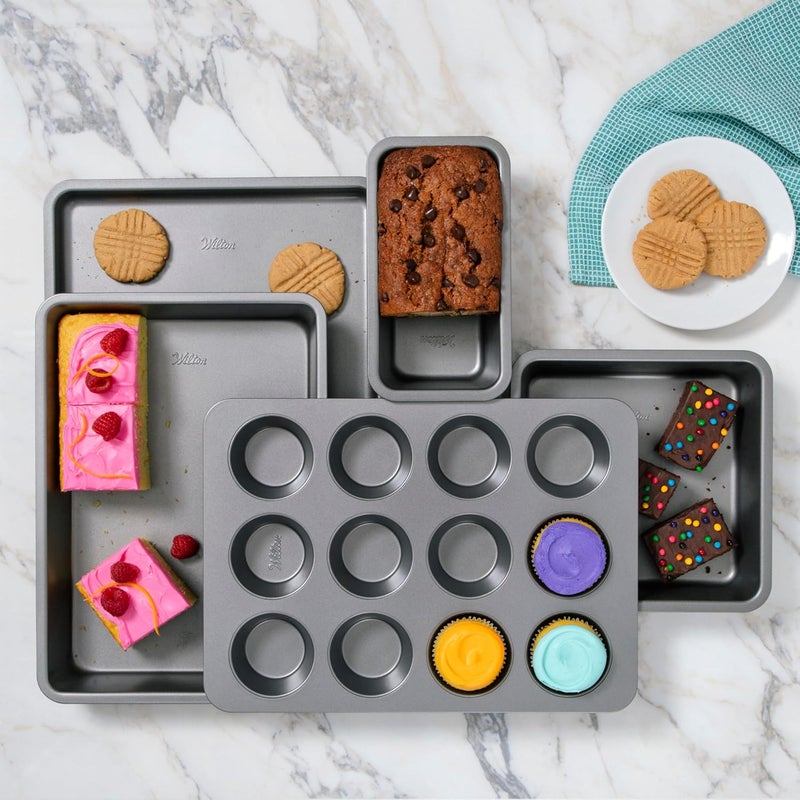 Wilton Silver Non Stick 12 Cup Muffin Pan, Cupcake and Muffin Tin for Baking and Brunch, Made without PFAS, Durable Steel - Image 4
