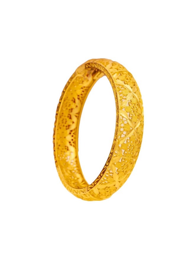 Goolsky [1pc Luxurious Golden Cuff Bracelet] 1pc Luxurious Golden-Toned Open Cuff Bracelet - Elegant Middle Eastern Dubai Style, Traditional Nigerian Wedding Bangle with Intricate Geometric Patterns, Copper Material, Perfect for Celebrations & Casual Attire  - Image 2