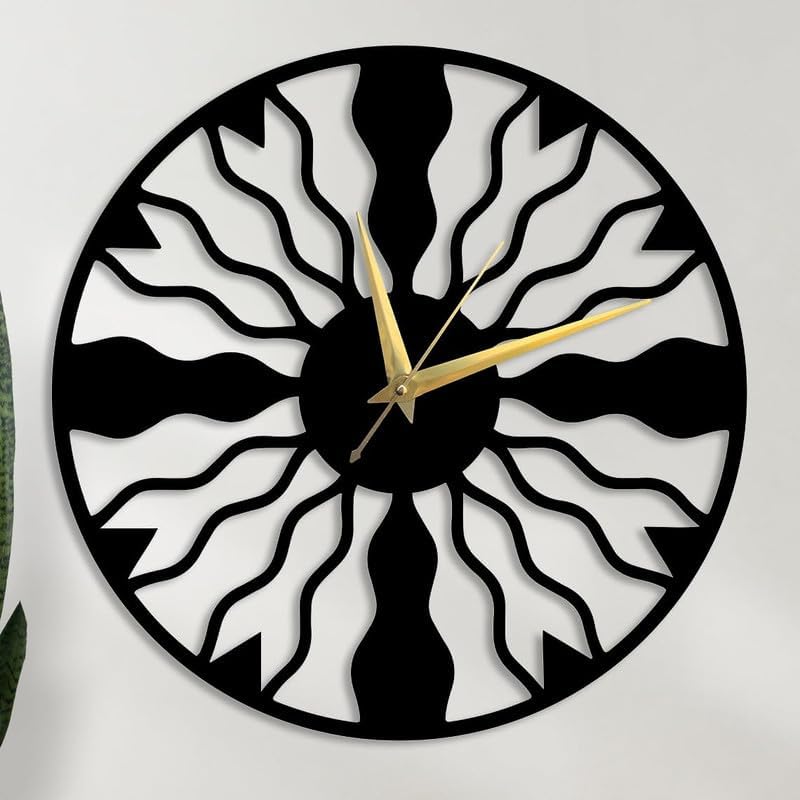 Reyox Material Metal Wall Clock Big Size Wall Clock Modern Clocks for Living Room Stylish Wall Clocks for Home Antique Big Size Modern Wall Watch for Home DecorBlack40 cm DA72