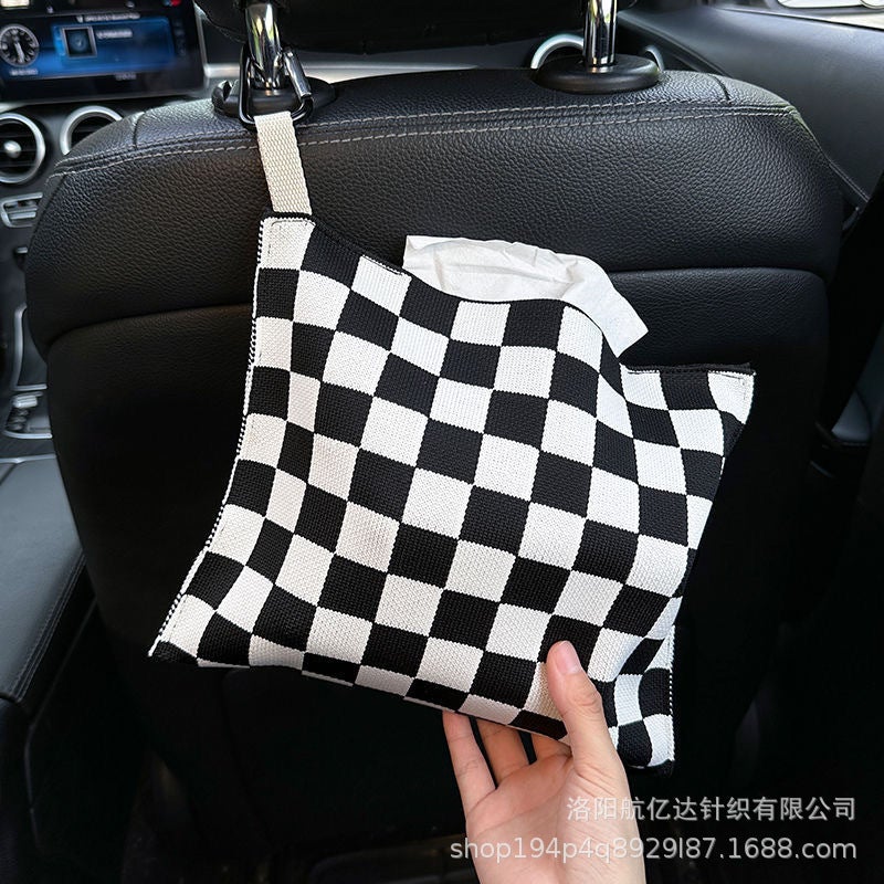 Flying Woven Bag Knitted Tissue Box Living Room Dining Room Paper Car Wall-Mounted Tissue Bag Car Interior Decoration - Image 2